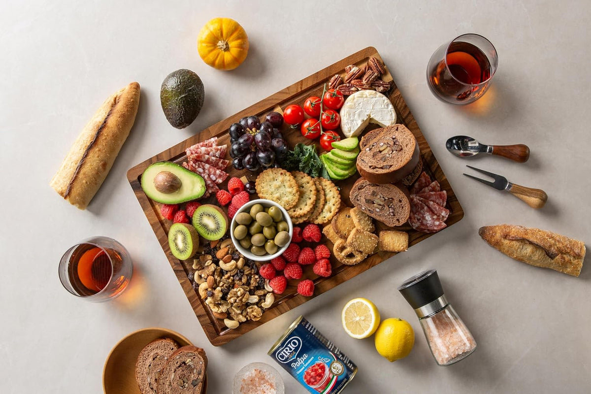 Walnut Cutting Boards for Kitchen Solid Wood End Grain 17"×13"×1" | Large Chopping Board Double Sided with Handle, Hardwood Charcuterie Butcher Block for Meal Prep & Serving with Gift Box