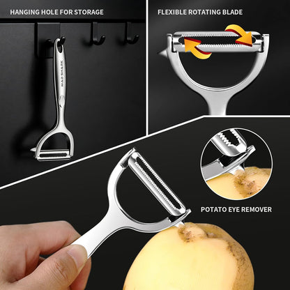 Vegetable Peeler,Ultra Sharp Y Serrated Blade Peelers for Kitchen | Y Shaped Peeler Rust-proof Stainless Steel,Non-slip Ergonomic Grip,Easy Clean for carrots, potatoes, apples, fruits & veggies