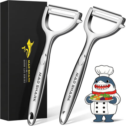 Vegetable Peeler,Ultra Sharp Y Serrated Blade Peelers for Kitchen | Y Shaped Peeler Rust-proof Stainless Steel,Non-slip Ergonomic Grip,Easy Clean for carrots, potatoes, apples, fruits & veggies