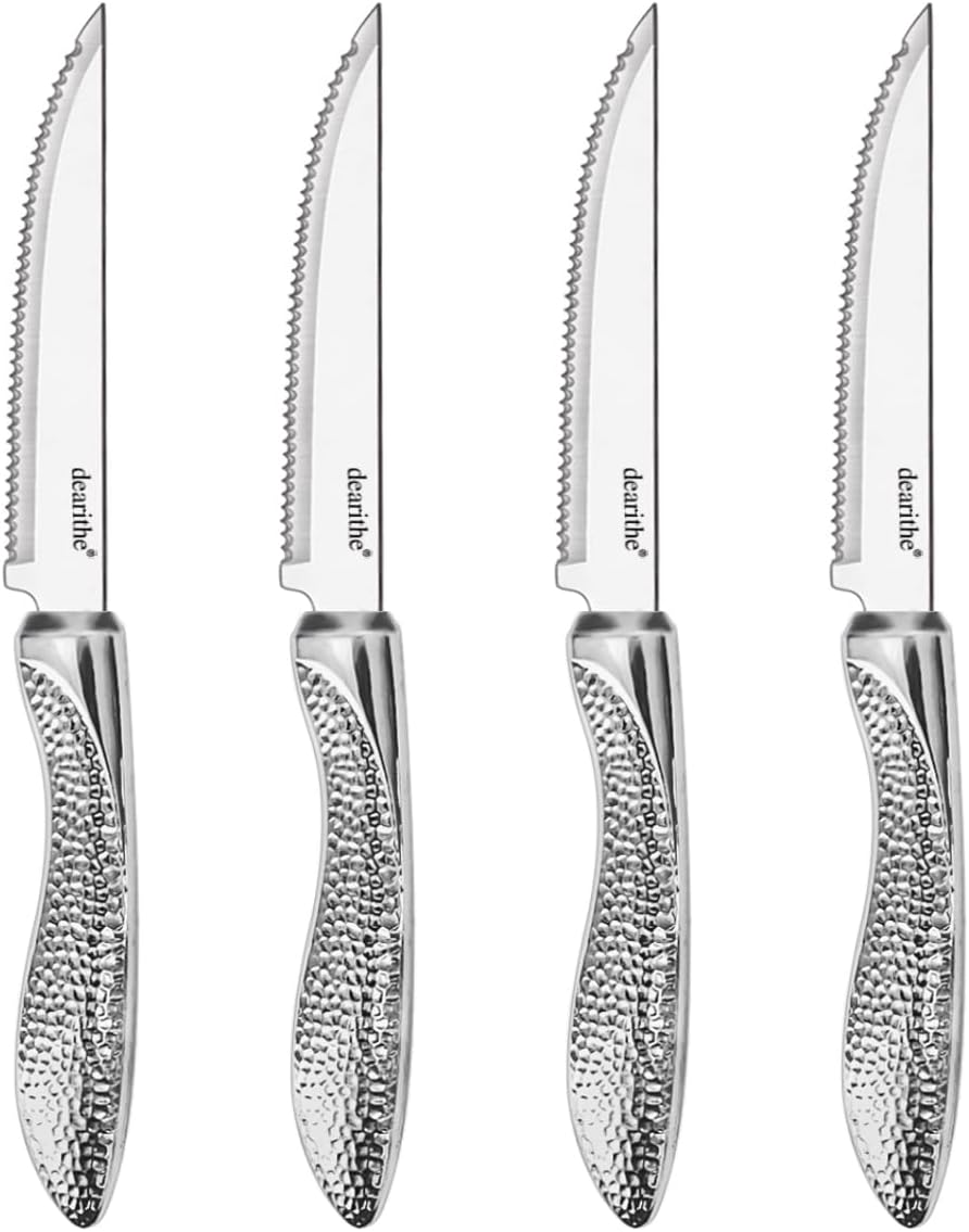 Steak Knives Set of 6 Serrated, 4.5 In