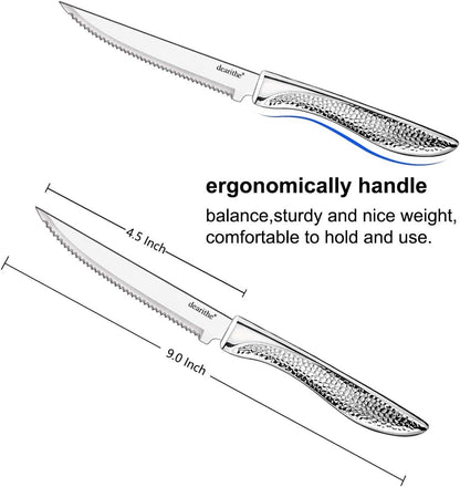 Steak Knives Set of 6 Serrated, 4.5 In