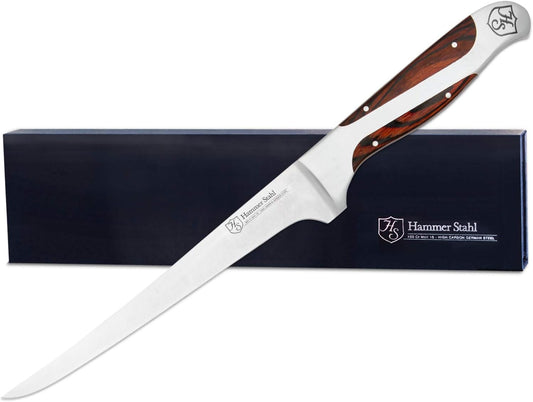 7-Inch Fillet Knife | German Forged High Carbon Steel Blade for Filleting, Boning, Trimming & Slicing | Ergonomic Quad-Tang Pakkawood Handle & Gift Box