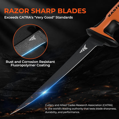 Ultimate Angler 7" Fillet Knife, Fishing Knife for Men | Vanadium Stainless Steel Blade, Corrosion-resistant, Sheath with Sharpener & Line Cutter, EnduraGrip Handle