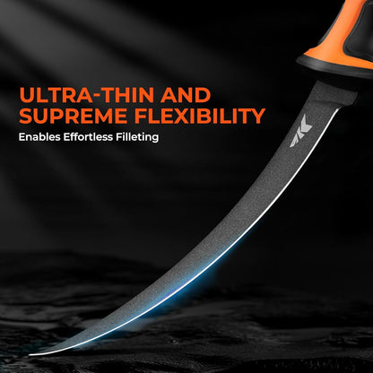 Ultimate Angler 7" Fillet Knife, Fishing Knife for Men | Vanadium Stainless Steel Blade, Corrosion-resistant, Sheath with Sharpener & Line Cutter, EnduraGrip Handle