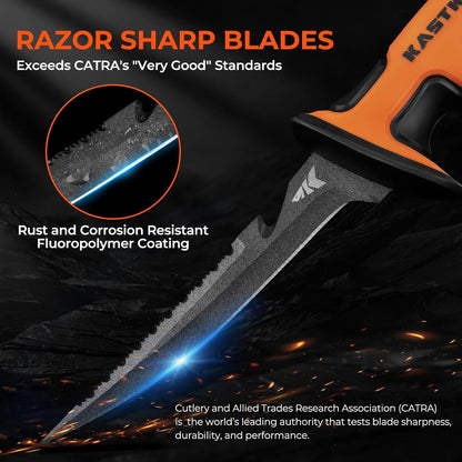 Ultimate Angler 7" Fillet Knife, Fishing Knife for Men | Vanadium Stainless Steel Blade, Corrosion-resistant, Sheath with Sharpener & Line Cutter, EnduraGrip Handle