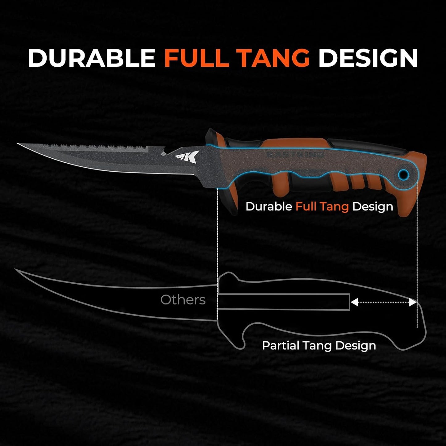 Ultimate Angler 7" Fillet Knife, Fishing Knife for Men | Vanadium Stainless Steel Blade, Corrosion-resistant, Sheath with Sharpener & Line Cutter, EnduraGrip Handle