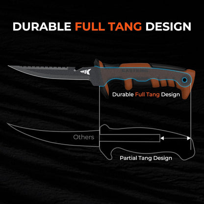 Ultimate Angler 7" Fillet Knife, Fishing Knife for Men | Vanadium Stainless Steel Blade, Corrosion-resistant, Sheath with Sharpener & Line Cutter, EnduraGrip Handle