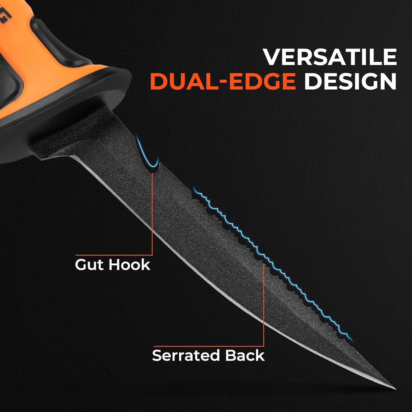 Ultimate Angler 7" Fillet Knife, Fishing Knife for Men | Vanadium Stainless Steel Blade, Corrosion-resistant, Sheath with Sharpener & Line Cutter, EnduraGrip Handle