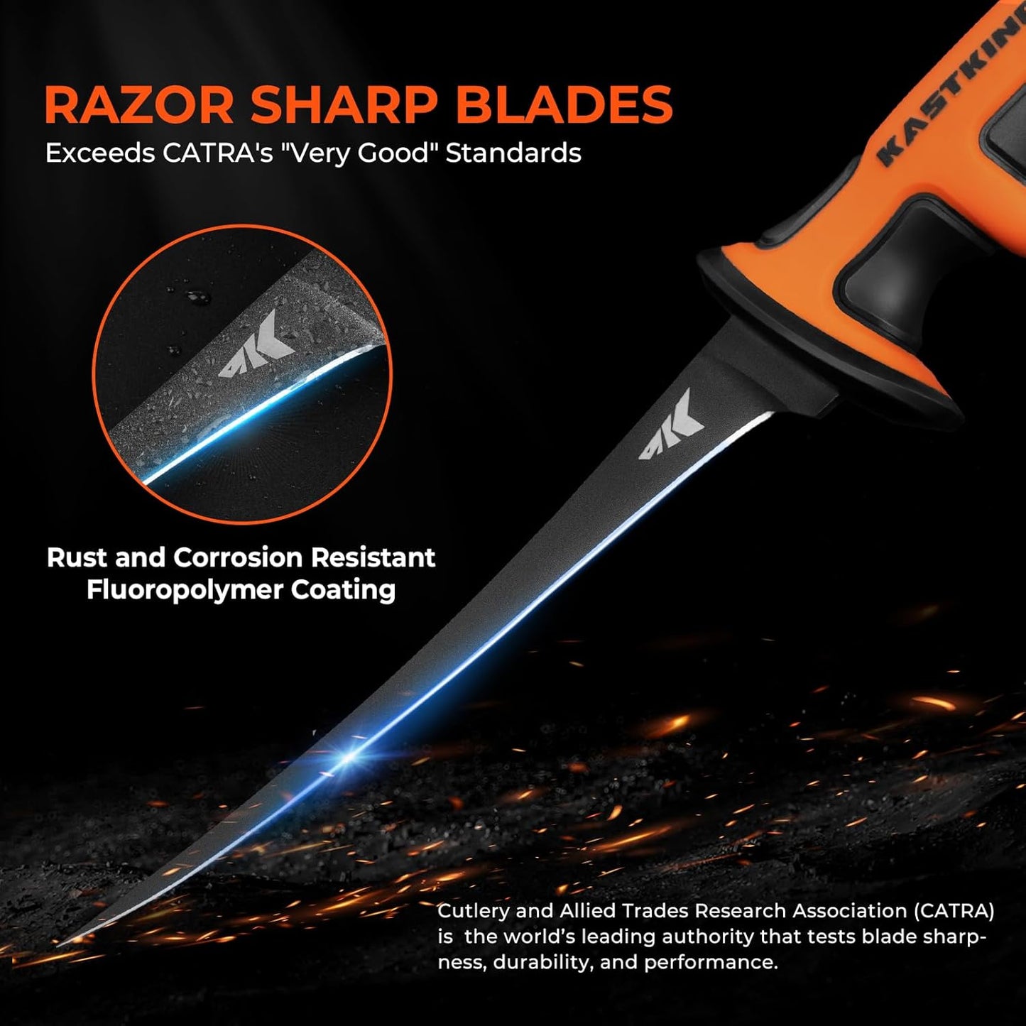 Ultimate Angler 7" Fillet Knife, Fishing Knife for Men | Vanadium Stainless Steel Blade, Corrosion-resistant, Sheath with Sharpener & Line Cutter, EnduraGrip Handle