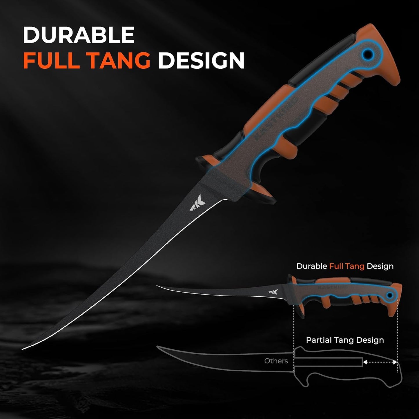 Ultimate Angler 7" Fillet Knife, Fishing Knife for Men | Vanadium Stainless Steel Blade, Corrosion-resistant, Sheath with Sharpener & Line Cutter, EnduraGrip Handle