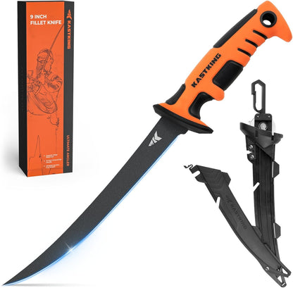 Ultimate Angler 7" Fillet Knife, Fishing Knife for Men | Vanadium Stainless Steel Blade, Corrosion-resistant, Sheath with Sharpener & Line Cutter, EnduraGrip Handle