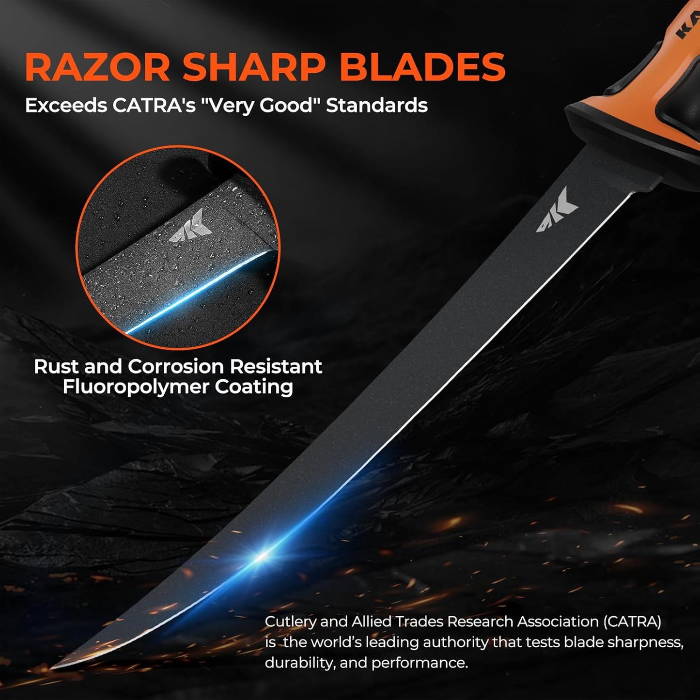 Ultimate Angler 7" Fillet Knife, Fishing Knife for Men | Vanadium Stainless Steel Blade, Corrosion-resistant, Sheath with Sharpener & Line Cutter, EnduraGrip Handle