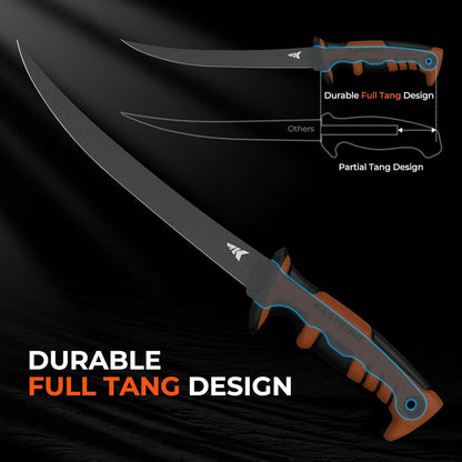 Ultimate Angler 7" Fillet Knife, Fishing Knife for Men | Vanadium Stainless Steel Blade, Corrosion-resistant, Sheath with Sharpener & Line Cutter, EnduraGrip Handle