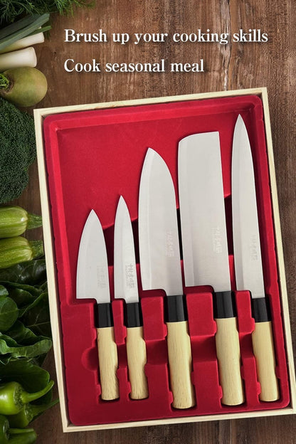 Kitchen Knife Set Of 5 Produced By Komei Nakamura Including Sushi Knife Japanese