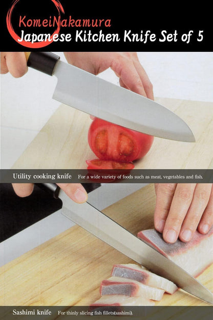 Kitchen Knife Set Of 5 Produced By Komei Nakamura Including Sushi Knife Japanese