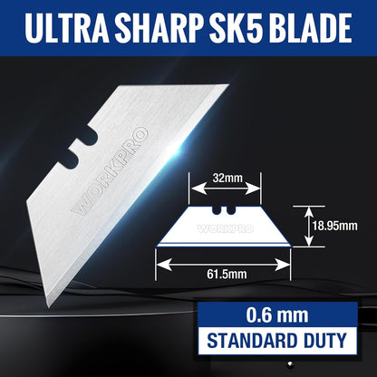 Utility Knife Blades, SK5 Steel Blades with Dispenser