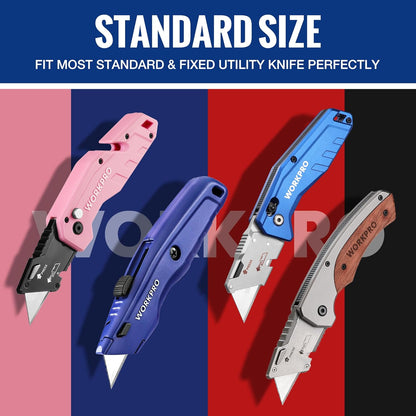Utility Knife Blades, SK5 Steel Blades with Dispenser