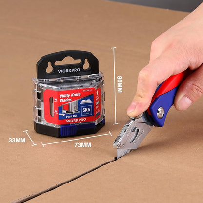 Utility Knife Blades, SK5 Steel Blades with Dispenser