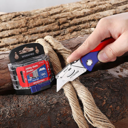 Utility Knife Blades, SK5 Steel Blades with Dispenser