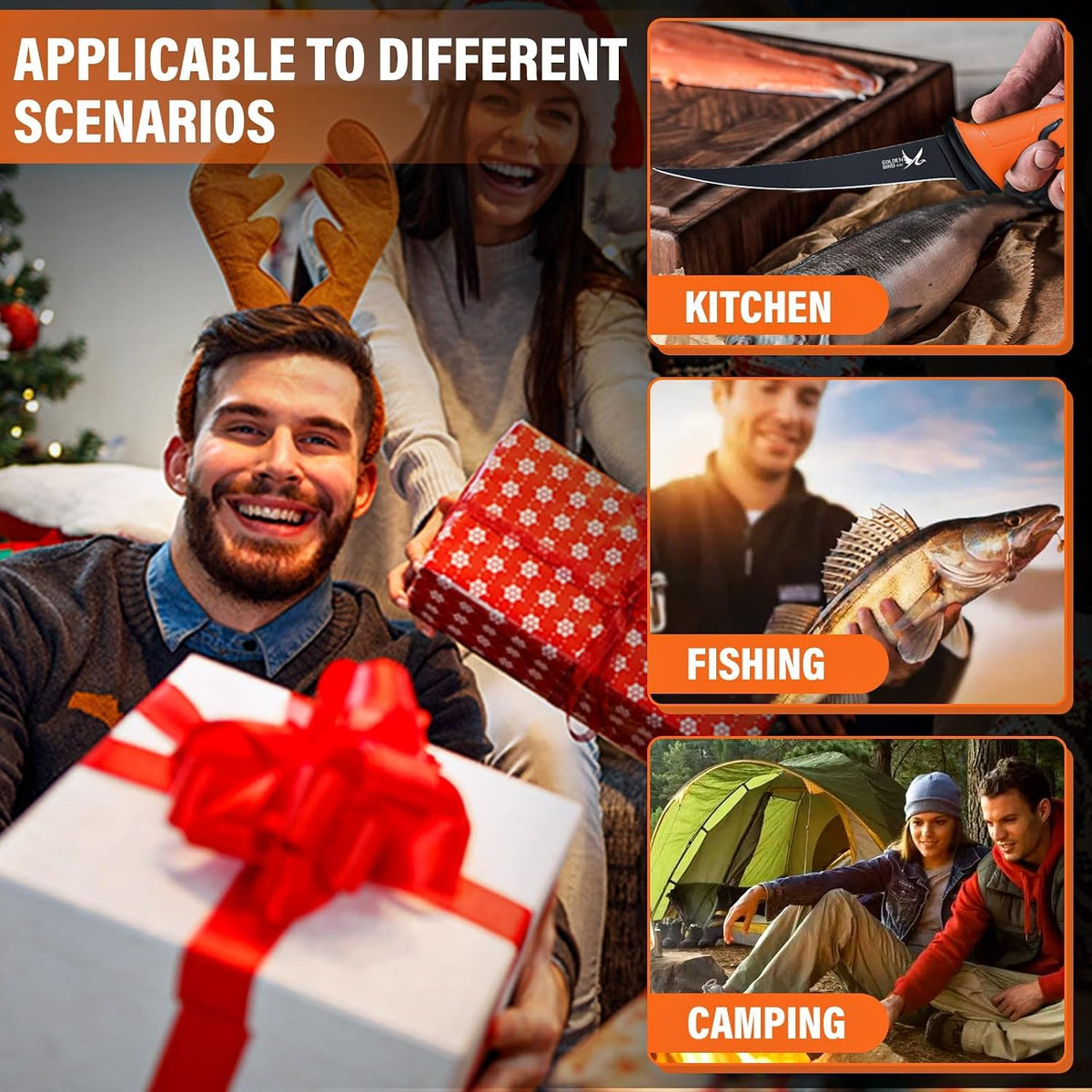 Golden Bird 6'' Fish Fillet Knife with Sheath