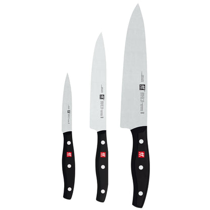 Twin Signature 3-Pc Knife Set Made in Germany | Ultra Sharp Blades Made with Special Formula Friodur Ice Hardened Steel for Durability. Dishwasher Safe and Comfortable Grip.