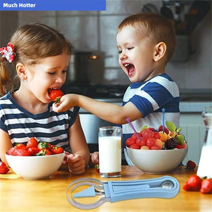4 In 1 Stainless Steel Fruit Carving Tools Set, Melon Baller Scoop Set,watermelon scooper fruit scooper and baller, fruit carving tools,Perfect Tools for Making Fruit Shapes (Blue)