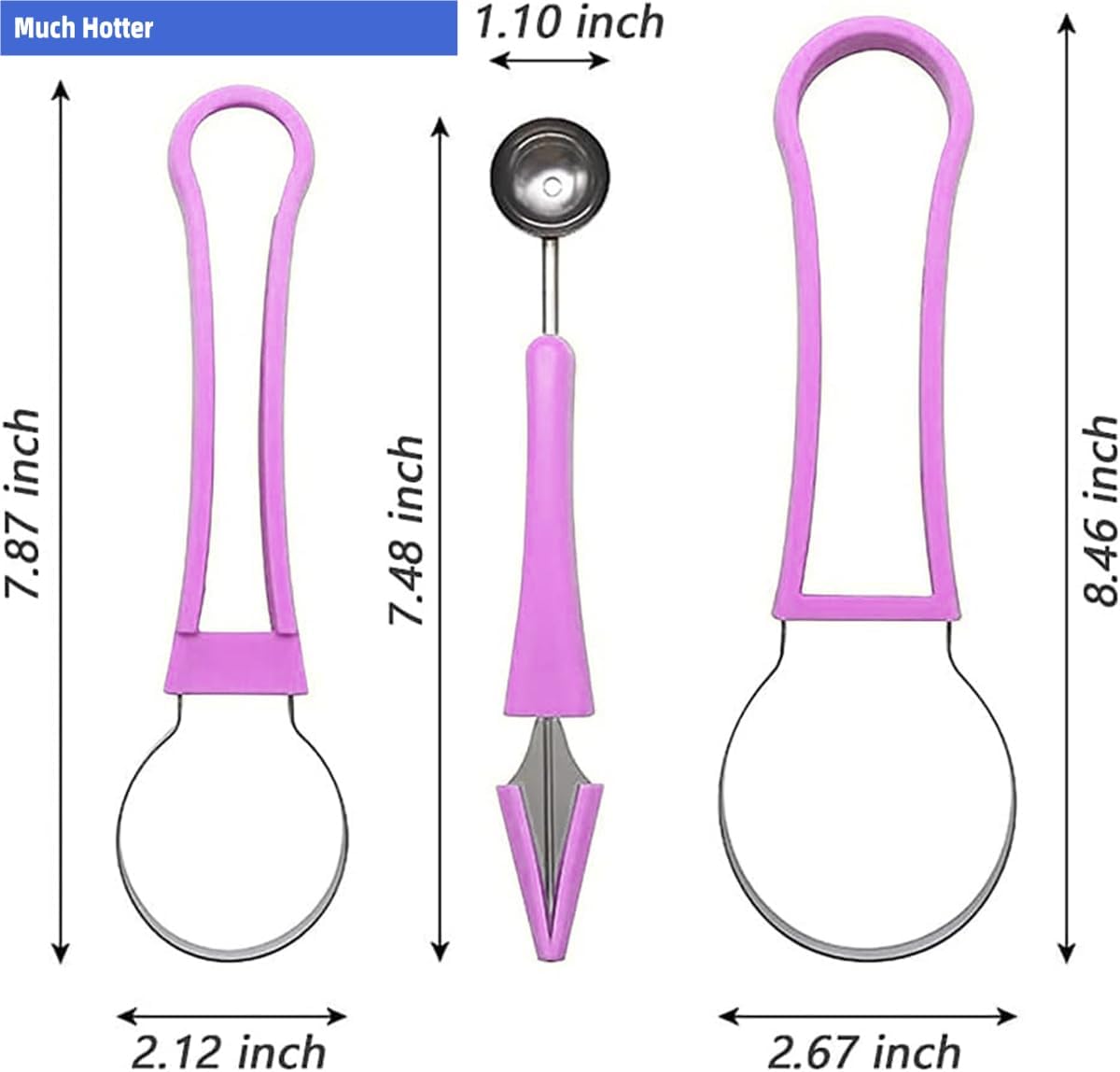 4 In 1 Stainless Steel Fruit Carving Tools Set, Melon Baller Scoop Set,watermelon scooper fruit scooper and baller, fruit carving tools,Perfect Tools for Making Fruit Shapes (Blue)