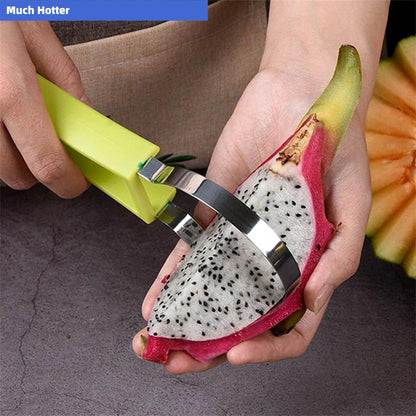 4 In 1 Stainless Steel Fruit Carving Tools Set, Melon Baller Scoop Set,watermelon scooper fruit scooper and baller, fruit carving tools,Perfect Tools for Making Fruit Shapes (Blue)