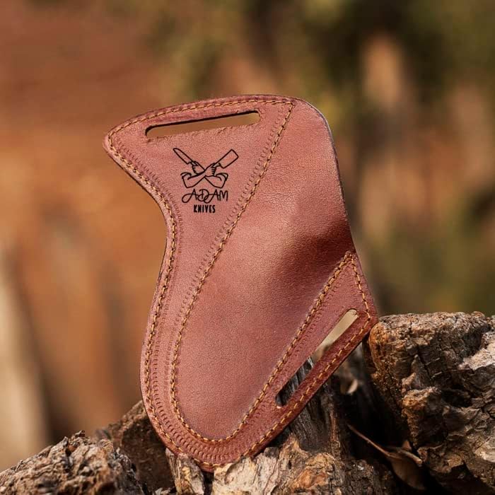 Leather Knife Sheath For Belt, Slanted Pancake Sheath, Tooled Leather Sheath, Beautiful CowBoy Bull Cutter Knife Cover 100% Real