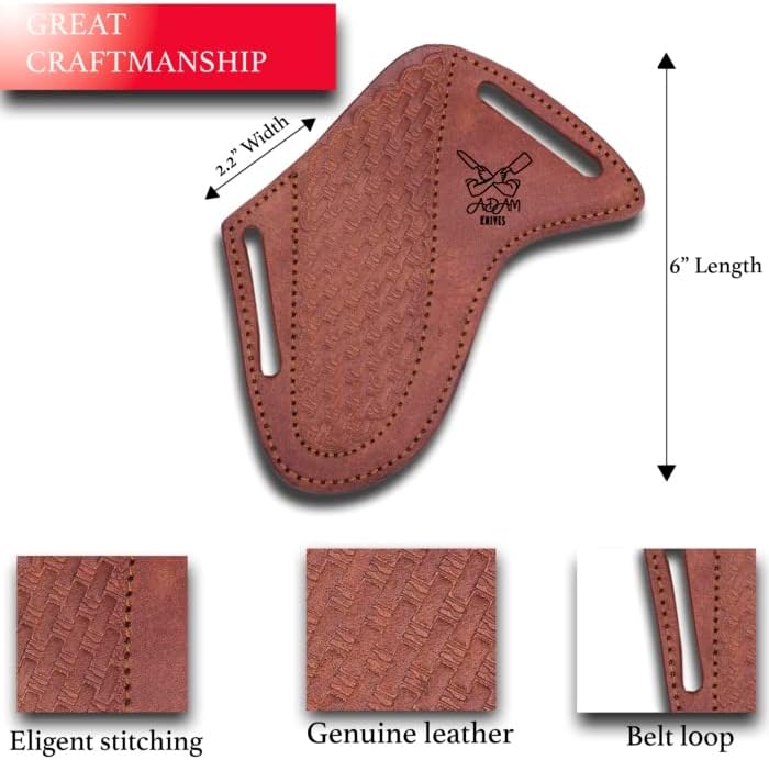 Leather Knife Sheath For Belt, Slanted Pancake Sheath, Tooled Leather Sheath, Beautiful CowBoy Bull Cutter Knife Cover 100% Real