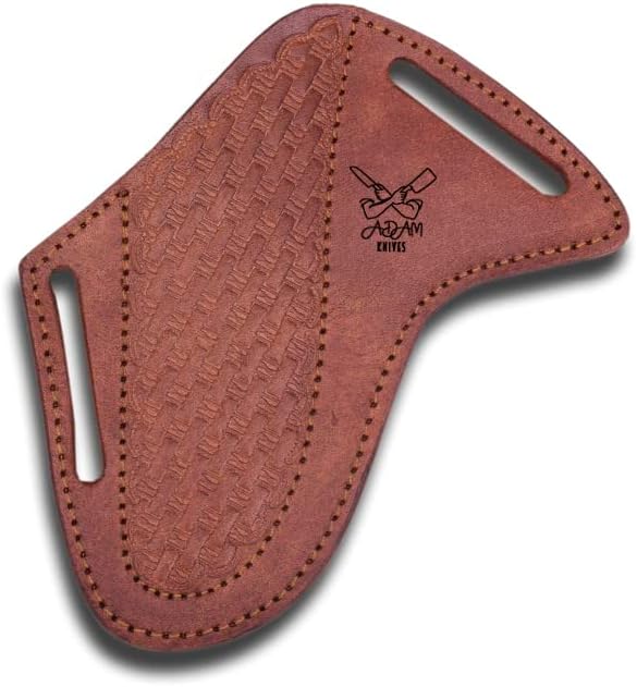 Leather Knife Sheath For Belt, Slanted Pancake Sheath, Tooled Leather Sheath, Beautiful CowBoy Bull Cutter Knife Cover 100% Real