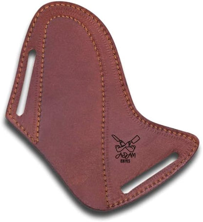 Leather Knife Sheath For Belt, Slanted Pancake Sheath, Tooled Leather Sheath, Beautiful CowBoy Bull Cutter Knife Cover 100% Real