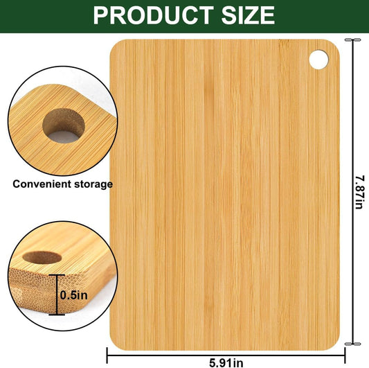 Bamboo Cutting Board, Wooden Cutting Boards for Kitchen | Wood Double Sided Food-Grade Chopping Board for Meat Cheese Vegetable