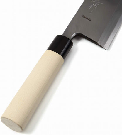 Japanese Sushi Fillet Best Sharp Kitchen Chef Knife Kigami(Yellow Steel)-No.2 D-Shape Magnolia Wood Handle, Deba 8.3-inch (210mm)