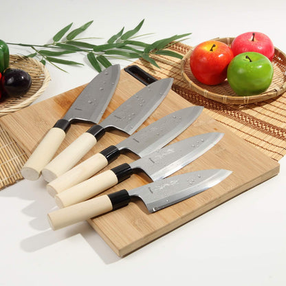 Japanese Sushi Fillet Best Sharp Kitchen Chef Knife Kigami(Yellow Steel)-No.2 D-Shape Magnolia Wood Handle, Deba 8.3-inch (210mm)