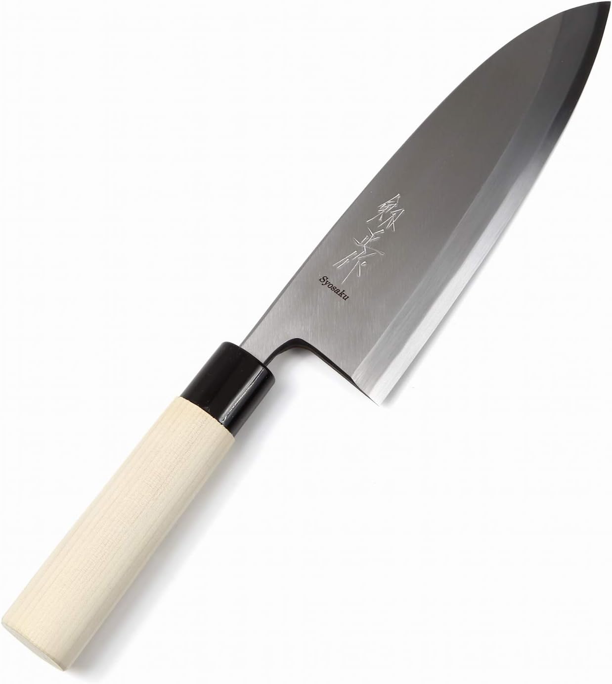 Japanese Sushi Fillet Best Sharp Kitchen Chef Knife Kigami(Yellow Steel)-No.2 D-Shape Magnolia Wood Handle, Deba 8.3-inch (210mm)