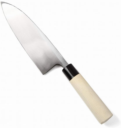 Japanese Sushi Fillet Best Sharp Kitchen Chef Knife Kigami(Yellow Steel)-No.2 D-Shape Magnolia Wood Handle, Deba 8.3-inch (210mm)