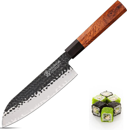 9 Inch Kiritsuke Chef Knife 3 Layers 9Cr18MoV Clad Steel, Forged Gyuto Kitchen Knife with Octagonal Handle - Jiao Series