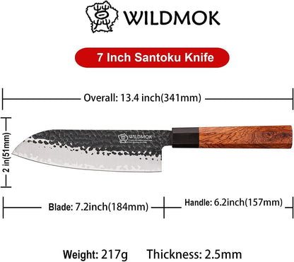9 Inch Kiritsuke Chef Knife 3 Layers 9Cr18MoV Clad Steel, Forged Gyuto Kitchen Knife with Octagonal Handle - Jiao Series