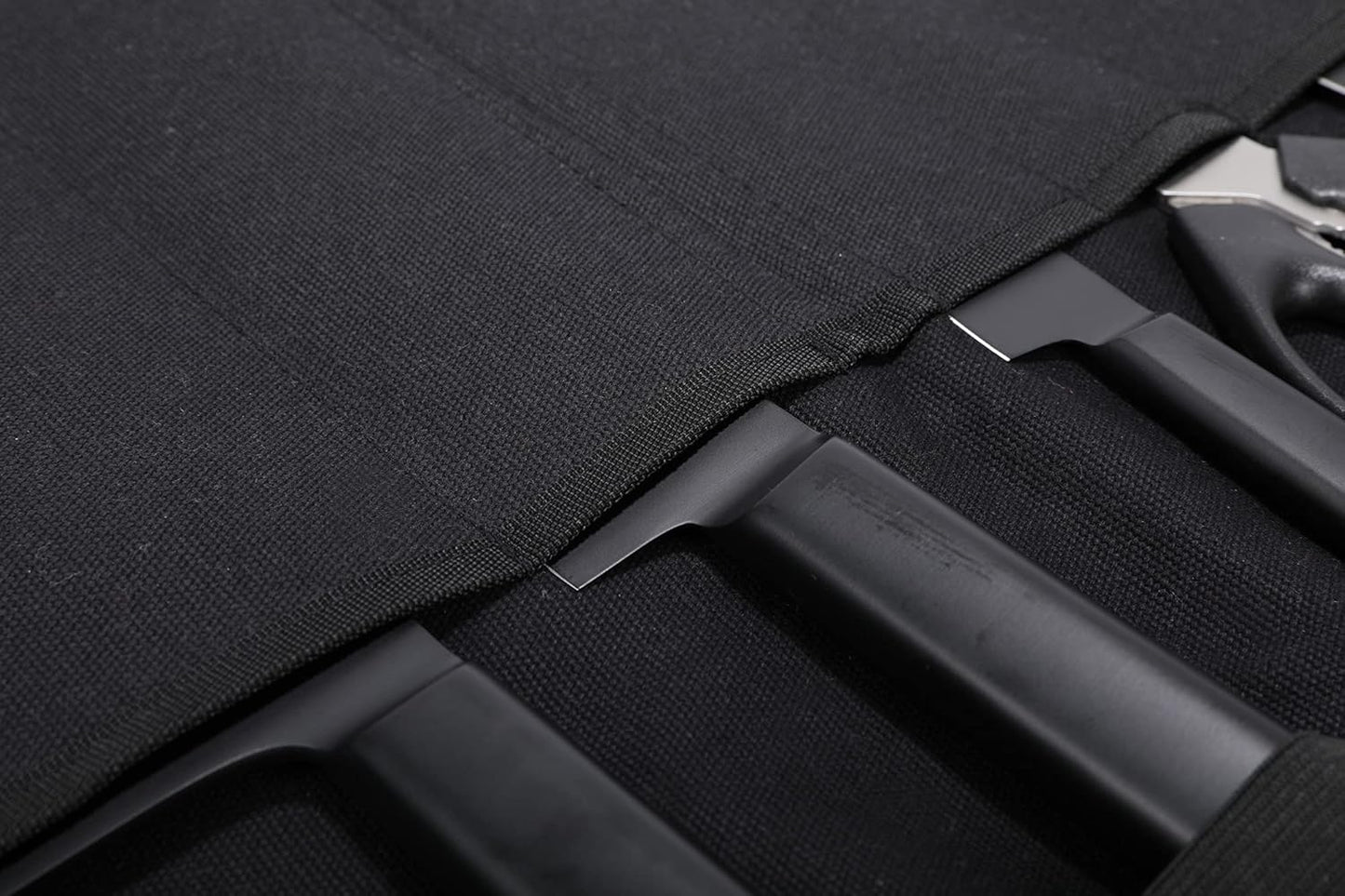 Chef's Travel Knife Case, Portable Knife Roll Bag For Men And Women, Waterproof Waxed Canvas, Strong Zipper, 5 Slots (Dark Green)