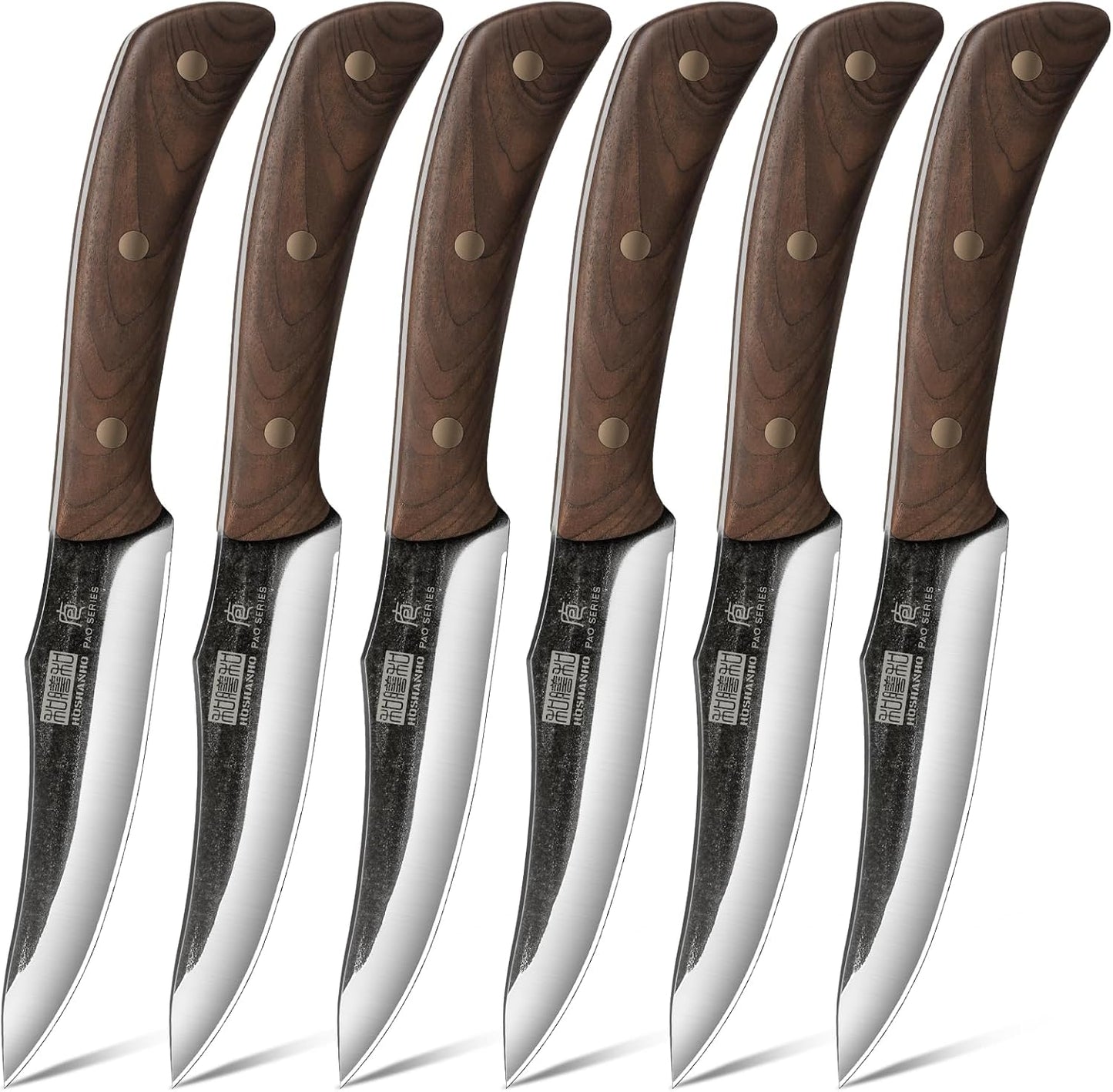 8PCS Butcher Kitchen Knife Set, Sharp Magnetic Knife Block Set | Hand Forged High Carbon Stainless Steel Chef Knives Set with Meat Cleaver Knife & Bone Chopper Knives Gift for Men