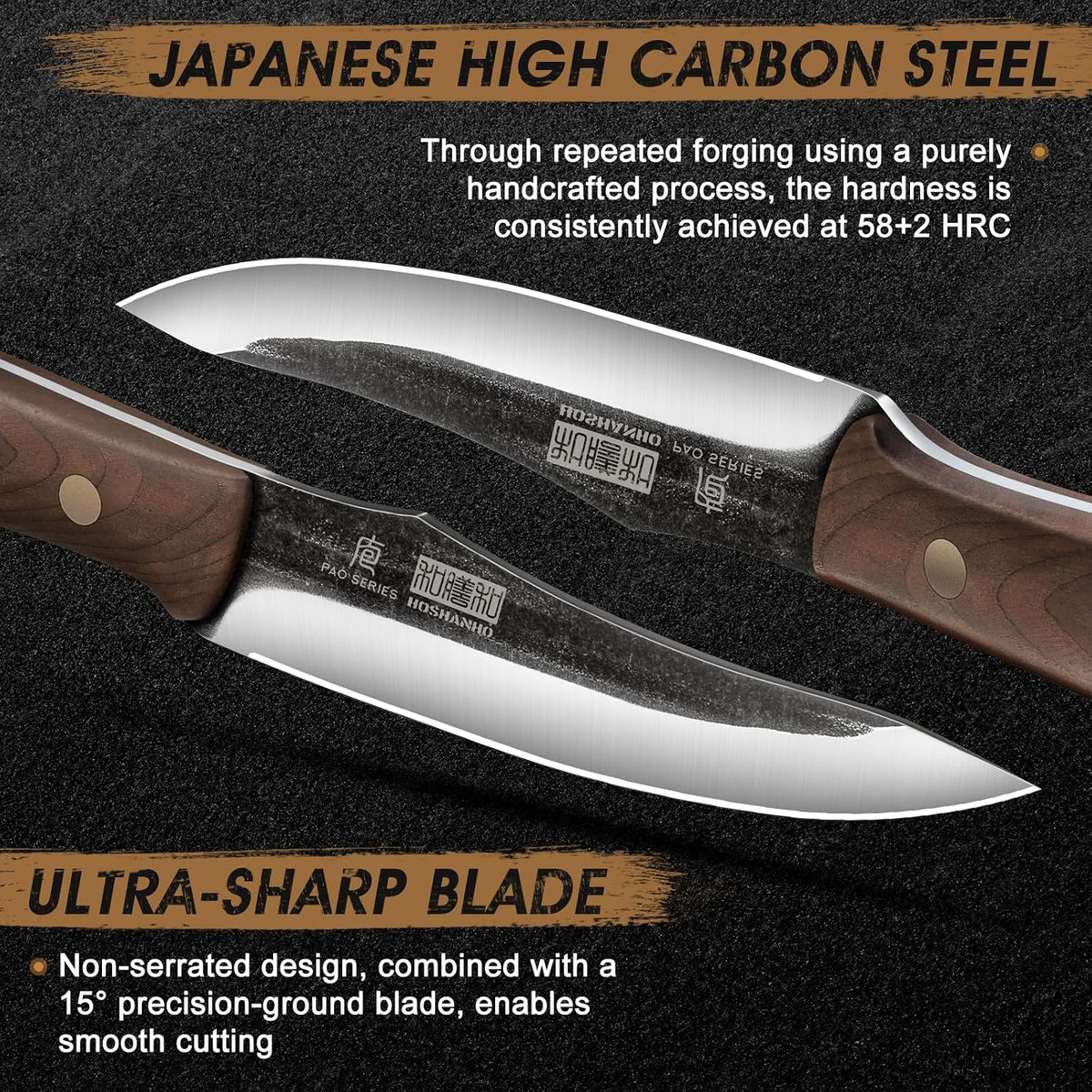 8PCS Butcher Kitchen Knife Set, Sharp Magnetic Knife Block Set | Hand Forged High Carbon Stainless Steel Chef Knives Set with Meat Cleaver Knife & Bone Chopper Knives Gift for Men