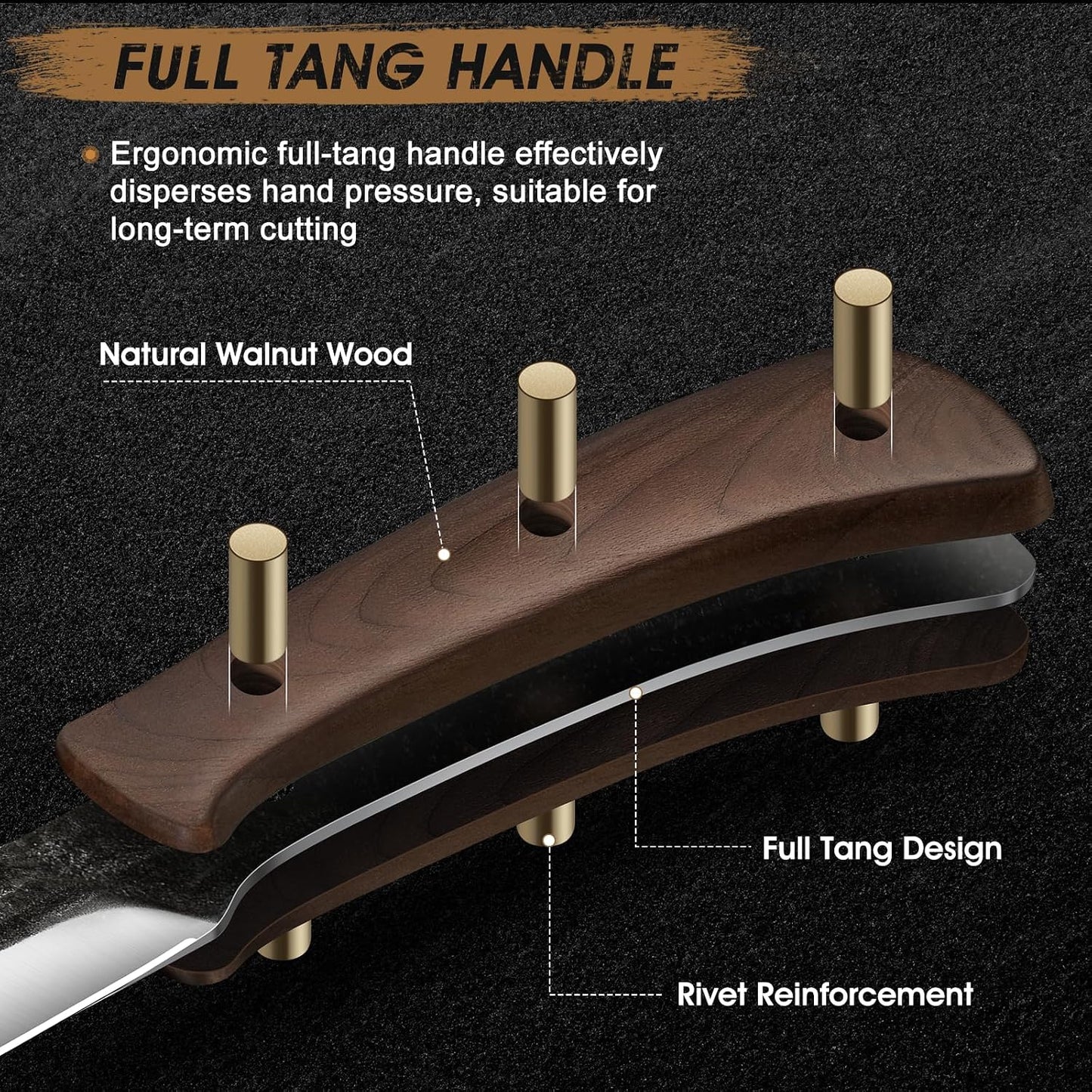 8PCS Butcher Kitchen Knife Set, Sharp Magnetic Knife Block Set | Hand Forged High Carbon Stainless Steel Chef Knives Set with Meat Cleaver Knife & Bone Chopper Knives Gift for Men