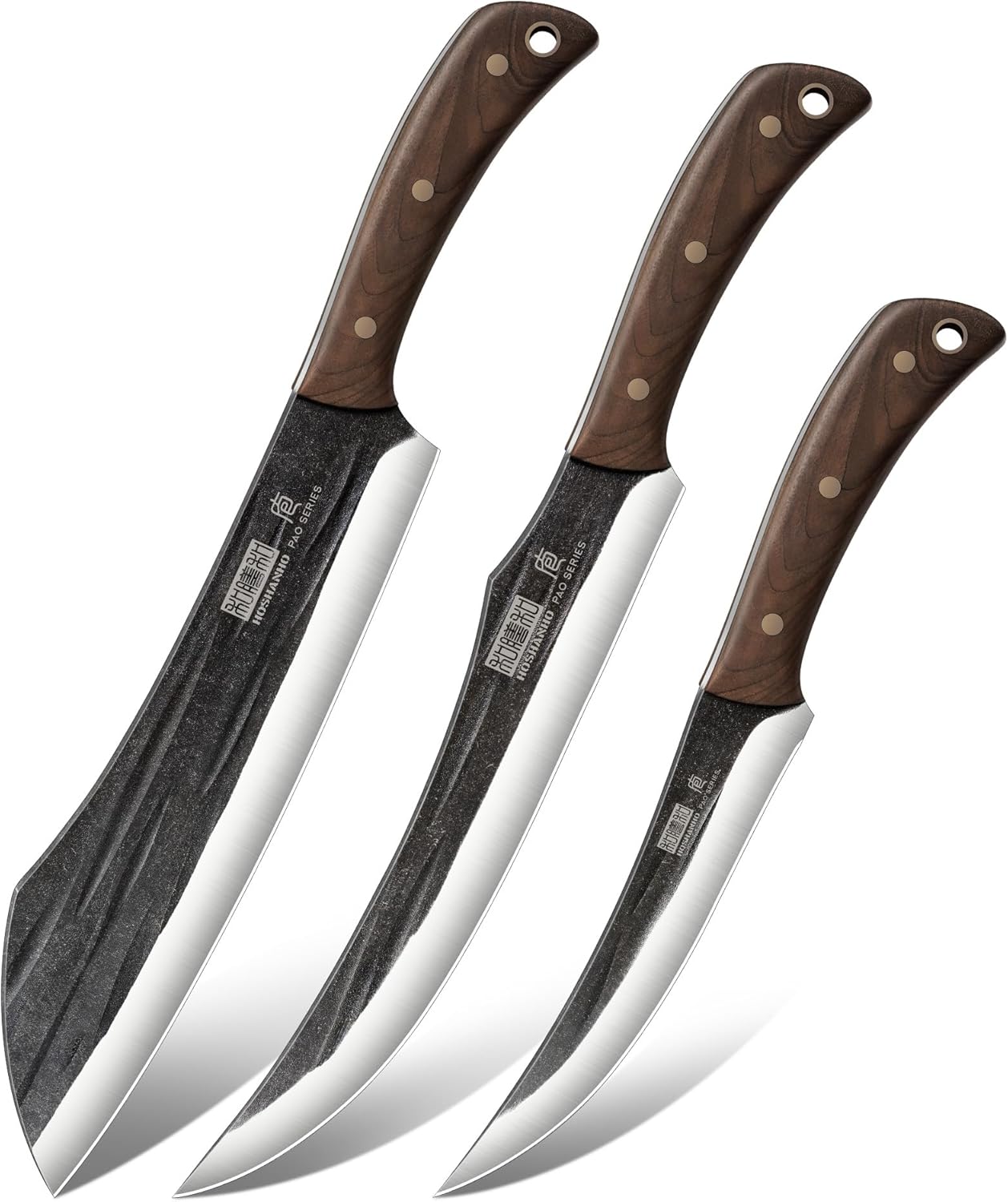 8PCS Butcher Kitchen Knife Set, Sharp Magnetic Knife Block Set | Hand Forged High Carbon Stainless Steel Chef Knives Set with Meat Cleaver Knife & Bone Chopper Knives Gift for Men
