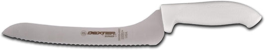 SG163-9SC-PCP SofGrip (24423) Sandwich Knife, 9", Offset, Scalloped Edge, Stain-Free, high-Carbon Steel, Non-Slip, White, Soft Rubber Grip Handle, Perfect Cutlery Packaging
