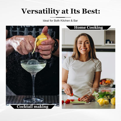 Channel Knife for Cocktails, Lemon Twist Tool and Citrus Peeler, Orange Peeler for Old Fashioned, Stainless Steel Bar Peeler with Walnut Handle for Home Bar Garnishes