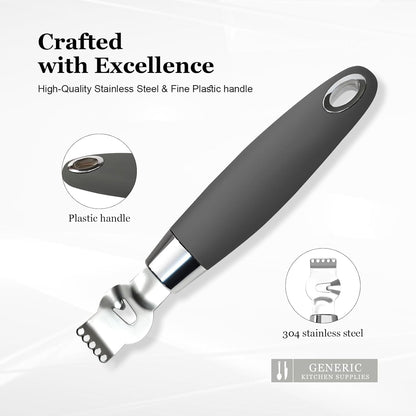 Channel Knife for Cocktails, Lemon Twist Tool and Citrus Peeler, Orange Peeler for Old Fashioned, Stainless Steel Bar Peeler with Walnut Handle for Home Bar Garnishes