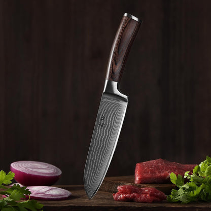 EDIB 4-Piece Damascus Kitchen Knife Set, Elegant Wooden Gift Box