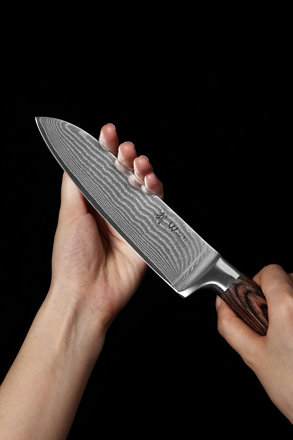 EDIB 4-Piece Damascus Kitchen Knife Set, Elegant Wooden Gift Box