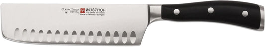 WÜSTHOF Model 4187-7/17, CLASSIC IKON 7 Inch Hallow Edge Nakiri Knife, Full-Tang Handle with Half Bolster | Precision Forged High-Carbon Stainless Steel German Made